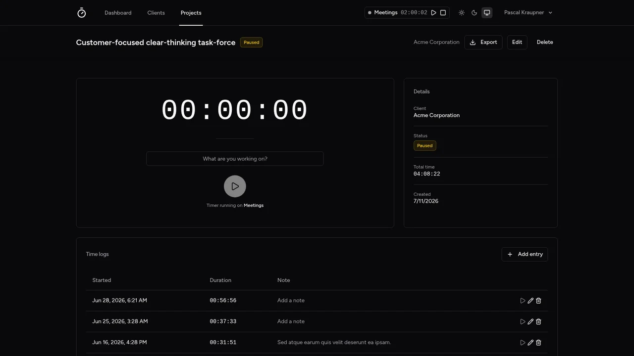 Vorschau des Projectdesk-Dashboards
